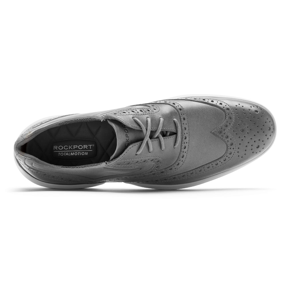 Rockport Mens Lace Up Grey - Total Motion Advance Wingtip - UK 437-YTKRFX